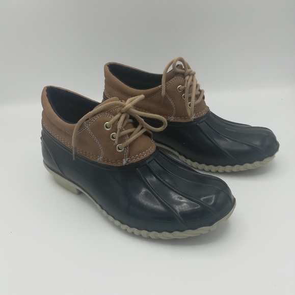 Tommy Hilfiger Twhover Ankle Duck Boots Blue/Tan Women's US 6M - Picture 1 of 9